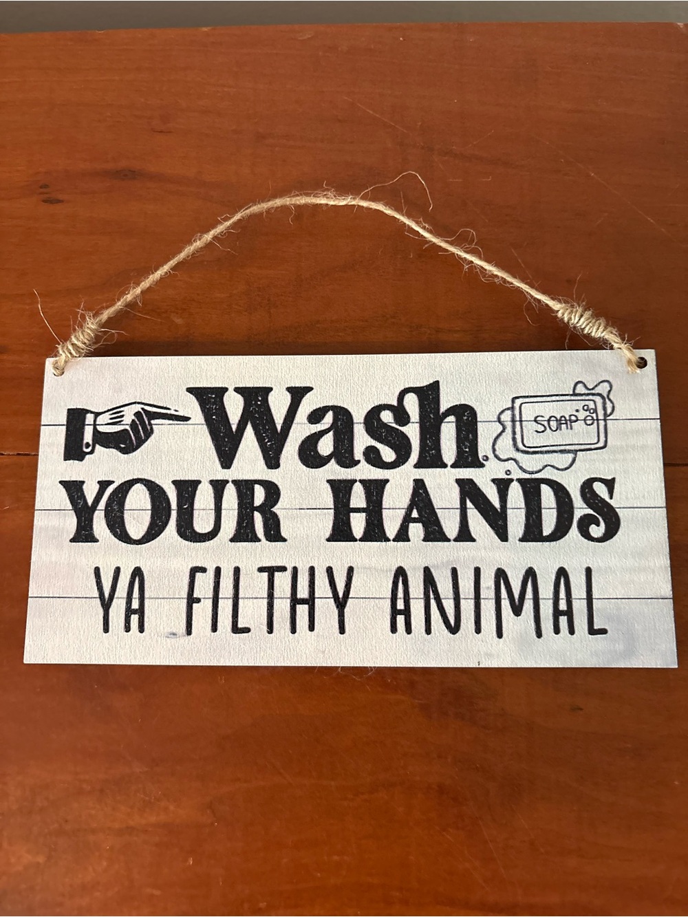 Funny Wash Your Hands Bathroom Wood Sign Farmhouse Wall Decor